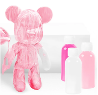Peinture DIY Violence Bear Bearbricks Peinture fluide manuelle Décoration créative de la maison Décoration de la chambre Figurine de poupée faite à la main Jouets Cadeau