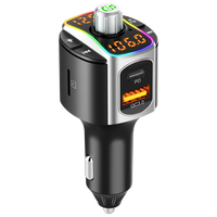 Tragbarer Dual-Screen Freisprech-MP3-Player fürs Auto mit Kfz-Ladegerät und kabellosem FM-Transmitter für USB-Verbindung und SD-Karten-FLAC