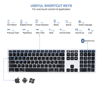 Clavier Bluetooth Azerty arabe multi-appareils avec pavé numérique pour Samsung Galaxy Tab PC Pad Android TV