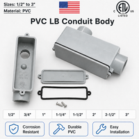Corps de conduit en PVC de type LB homologué ETL, de 1/2 po à 3 po, sans métal, rigide, en PVC SCH40, corps de sortie électrique en PVC, raccords d'accès aux conduites