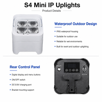 Luz LED Par Inalámbrica de 72W RGBWA UV 6 en 1 con 4 LED, Batería, IP65, 10 Ángulos de Haz, para Bodas, Fiestas, DJ y Escenarios