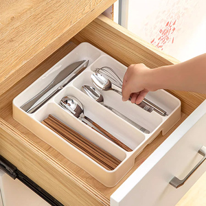 Contenedor de almacenamiento rectangular para <span class=keywords><strong>el</strong></span> hogar, vajilla de cocina, organizador de <span class=keywords><strong>escritorio</strong></span> de PP de inyección, bandeja de cajón para organización de <span class=keywords><strong>escritorio</strong></span> - Product Image 1