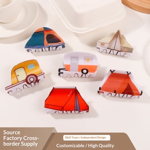 Accessoires RTS-2 : Pince à cheveux requin créative en plastique, motif dessin animé, pour camping-car, coiffure arrière de la tête, pour femme - Product Image 1