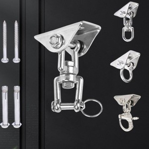Ganchos colgantes de acero inoxidable 304 para hamaca de yoga, hebillas de fijación con anillo y tornillos - Product Image 1