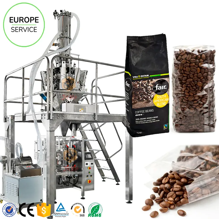 European Local Service Automatic 500G 1KG Coffee Beans Bag Packing Machine Roasted Coffee Pouch Packing Machine