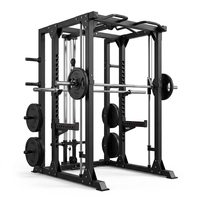 Machine Smith Basique Demi-Rack Combiné, Équipement de Fitness Commercial, Ensemble Glider pour Rack de Puissance Convergent Smith pour Salle de Sport