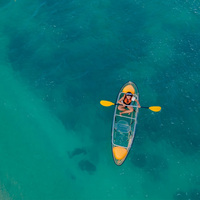 Kayak Transparente para 2 Personas con Luces LED para Paseo Nocturno en Resort, Bote de Cristal