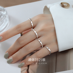 Gümüş 925 özel mektubu yüzükler kadınlar takı için moda küme yüzükler 2022 26 alfabe Signet ilk ayar saf <span class=keywords><strong>2</strong></span> adet - Product Image 4