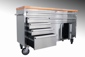 Banco da Lavoro per <span class=keywords><strong>Garage</strong></span> Resistente con 6 Cassetti, Armadietto Portautensili in Lamiera da 60 Pollici - Product Image 3