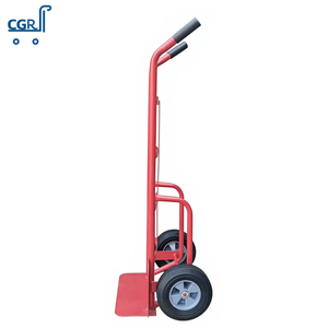 Troli Dorong Baja Dua Pegangan Kapasitas Beban 300kg dengan Roda Karet Solid 10 inci OEM untuk Transportasi - Product Image 3