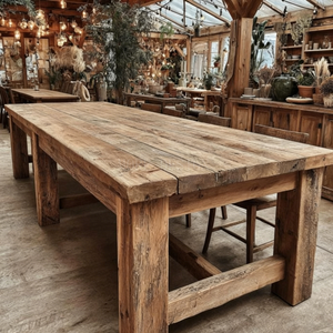 Tavolo da Ristorante in Legno Massiccio, Robusto e Pratico, Progettato per Cucina e Sala da Pranzo in Stile Rurale/Country - Product Image 1