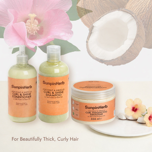 Shampooing hydratant naturel sans rinçage pour boucles, enrichi à l'huile de coco, d'hibiscus et de neem, pour cheveux bouclés épais, définition des boucles, soin quotidien - Product Image 2