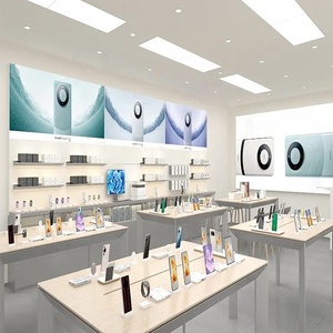 Kiosque de vente au détail personnalisé, accessoires pour téléphones portables, décoration de boutique de téléphonie mobile, comptoir d'exposition en verre blanc pour magasin de smartphones - Product Image 4