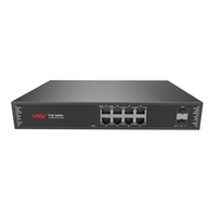 Saklar Jaringan Port POE 8 RJ45, Saklar Gigabit Cerdas Performa Tinggi dan 2 Port Serat SFP