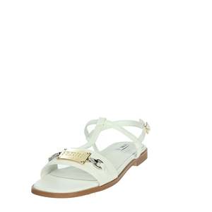 Sandales plates Ferre Donna F-251 en cuir blanc à bride en T pour femme – Chaussures d'été - Product Image 6