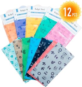 Enveloppes en plastique réutilisables pour système de budget, planification budgétaire avec 12 feuilles de budget - Product Image 3