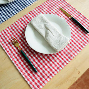 Sets de table carrés en coton de style américain, rouge, bleu foncé, bleu clair, lavables en machine, pour salon, chambre, repas en plein air - Product Image 4