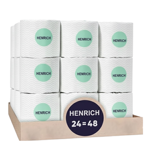 Henrich Papier toilette standard 1 plis en pâte de bois vierge, doux, absorbant, jetable et lavable, fabriqué en Chine - Product Image 1