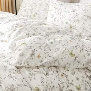 Juego de Funda Nórdica Wotcsil de 135/150 cm, Verde Beige, Diseño Floral, Jardín Botánico, Microfibra, 3 Piezas, Incluye Fundas - Product Image 3