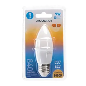 Bombilla LED C37 E27 9W, luz suave, bajo consumo, duradera; ideal para iluminación ambiental en hogares y oficinas. - Product Image 2