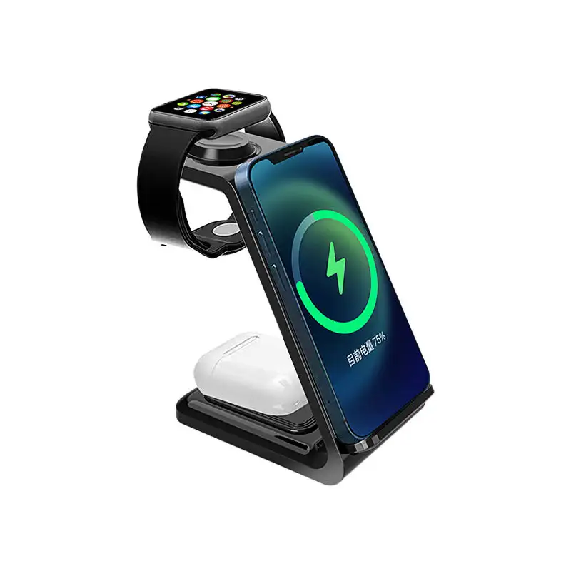 Multifunction Mobile Phone 3 In 1 Wireless Charging Station 3 In 1 Wireless Charger Stand For Iphone