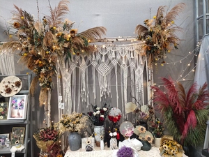 Temi di nozze Boho fai-da-te composizione floreale ad arco sfondo pampa conservato a secco decorazioni floreali grande grande soffice <span class=keywords><strong>erba</strong></span> secca pampa - Product Image 2