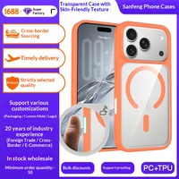 Coque magnétique en silicone souple pour 17/18 Pro Max, design transparent mat, protection des boutons de l'appareil photo