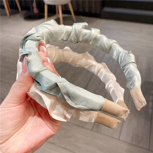 Diadema fruncida Diadema <span class=keywords><strong>de</strong></span> moda para mujer para lavado <span class=keywords><strong>de</strong></span> cara Maquillaje Cuidado <span class=keywords><strong>DE</strong></span> LA PIEL Diadema Accesorios para el cabello - Product Image 4