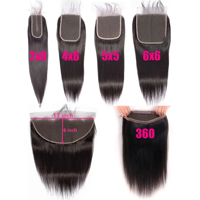 Factory Direct Sale Virgin Brazilian Human Hair Closure With Baby Hair, Best Virgin Hair Vendors Lace Closure,360 Lace Frontal