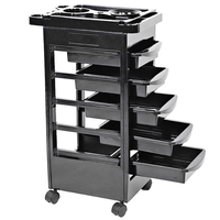 Chariot de Salon de Coiffure en Plastique avec Tiroirs Multiples, Chariot de Rangement Mobile pour Barbiers, Salons de Beauté et Stylistes, OEM Disponible