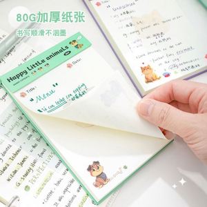 80sheets Cute Animal Print Hardcover Tearable Lined Memo <b>Pads</b> Title Date Bar Portable for Office/School Daily - Product Image 3