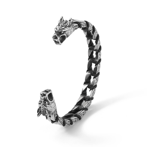 Bracelet Viking pour Homme en Acier Inoxydable 316L, Bijoux Héritage <span class=keywords><strong>Mythologie</strong></span> <span class=keywords><strong>Nordique</strong></span> <span class=keywords><strong>Odin</strong></span> Loup, Vente en Gros - Product Image 6