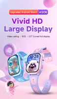 Montre connectée carrée Android pour enfants, écran HD 2 pouces, caméra, GPS, WiFi, 800 mAh, anti-perte, appels, garçons, filles, 4G, chronographe en gel de silice