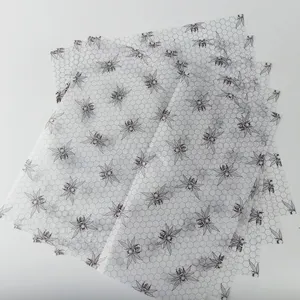 Aangepaste Wikkelen Tissue Papier Witte Achtergrond Met Zwarte Logo Gedrukt Voor Kleding Verpakking