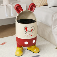 Dessin animé lapin conception HDPE plastique poubelle à roulettes capacité 360L poubelle pour salle de bain déchets stockage des ordures