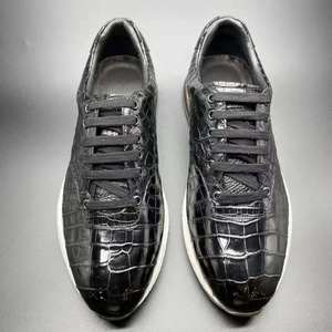 Chaussures sur mesure Goodyear Welt pour hommes en cuir de crocodile véritable, baskets de plein air populaires, chaussures de sport en peau d'alligator pour hommes - Product Image 1