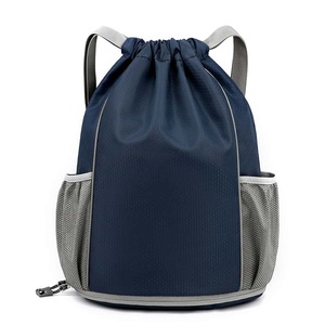 Unisex Orange Drawstring Backpack with Mesh Side Pockets Polyester Material Gym <b>Bag</b> Breathable Softback Design - Product Image 5