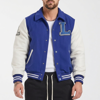Blouson Bomber Color Block pour Homme 100% Polyester Sergé à Bouton Unique Style Baseball Automne Streetwear Personnalisé OEM