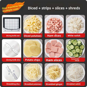 Cortador Eléctrico de Verduras con Cuchillas Reemplazables, Rebanador de Cebolla y Patata - Product Image 6