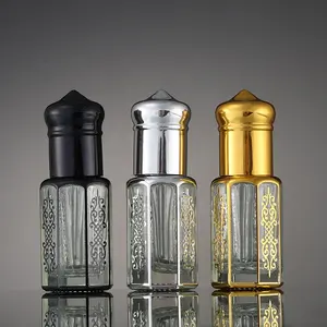 CJ-Großhandel 3ml 6ml 12ml Octagon Mini Attar Glas Parfüm flasche Dekorative Glas ätherische Oud Öl flaschen