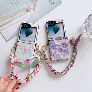 สร้อยข้อมือดอกไม้สดเข้ากันได้กับเคสโทรศัพท์พับได้สำหรับ <span class=keywords><strong>Samsung</strong></span> Z <span class=keywords><strong>flip</strong></span> <span class=keywords><strong>3</strong></span>/4/5/6 VIVO Huawei Xiaomi OPPO - Product Image 3