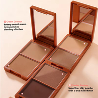 Palette de contouring 2 couleurs personnalisable avec logo – Bronzer crémeux et maquillage de modelage, onctueux, facile à estomper, waterproof, longue tenue, végétalien