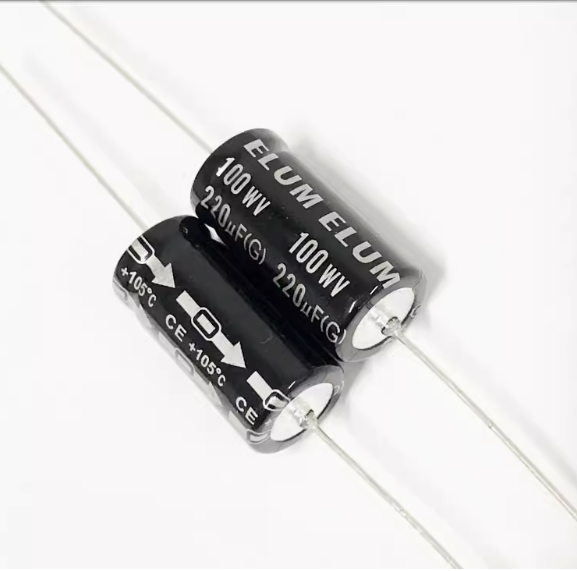 ELUM水平軸方向極性フィルター電解コンデンサ100v220uf 13X26mm