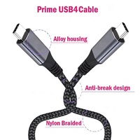 Kabel USB4.0 Tipe C PD240W 40Gbps Pengisian Cepat Berlapis Emas Nylon/PVC Transmisi Video 8K Penggunaan Komputer Hard Disk 12 Bulan