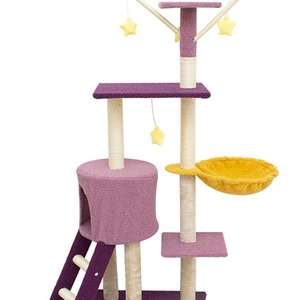 <b>Cat</b> Tree 4 Levels Sisal <b>Scratching</b> <b>Post</b> With Bed And Platform <b>For</b> Multi <b>Cat</b> Homes - Product Image 2