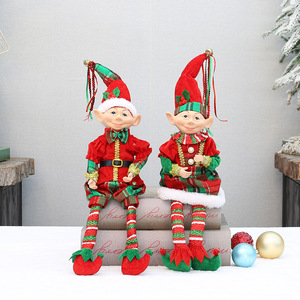 Muñecos de Peluche de Duendes Navideños, Rojos y Verdes, de Tela, con Patas Largas, Unisex, Decoraciones Navideñas, 20105 cm, Regalo de Navidad - Product Image 2
