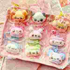 Llavero de silicona con cabeza de animal adorable, de grado alimenticio, con textura de crema, juguete antiestrés, suave para apretar, colgante para mochila, regalo - Product Image 1