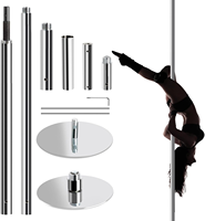 Barre de pole dance professionnelle, statique et pivotante, capacité jusqu'à 200 kg, en acier chromé, pour exercices de fitness, club, fête