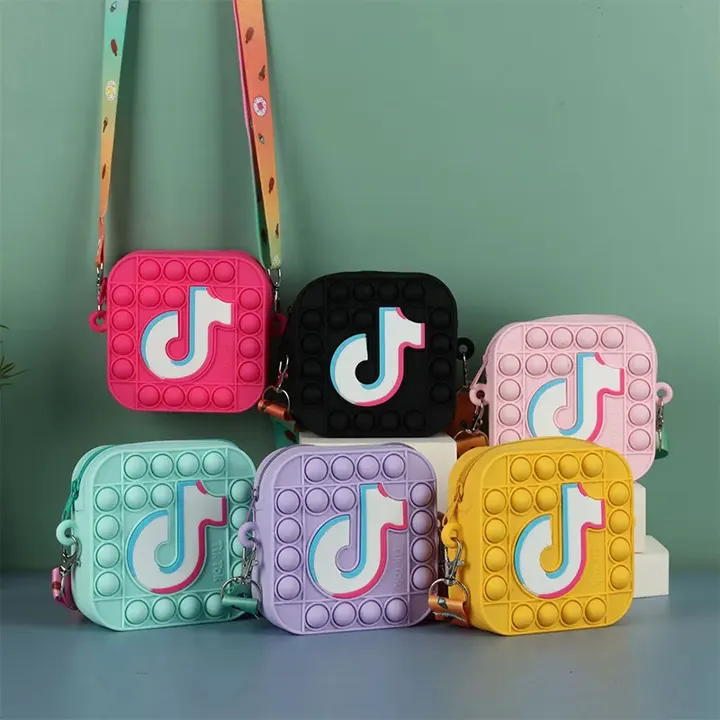 Dompet silikon anak-anak Fashion tas bahu tas tangan Mini untuk anak perempuan