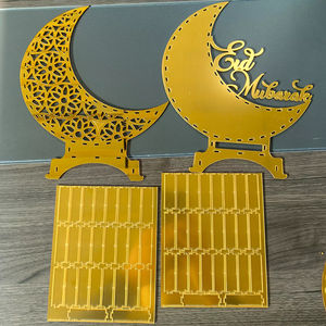 Nouvelle décoration acrylique eid mubarak assemblée en or de haute qualité à la mode pour la maison - Product Image 5